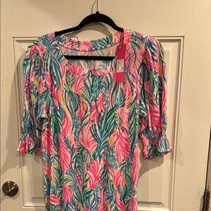 Lilly Pulitzer Adley Short Sleeve Dress in Sea Turtle Soirée, NWT